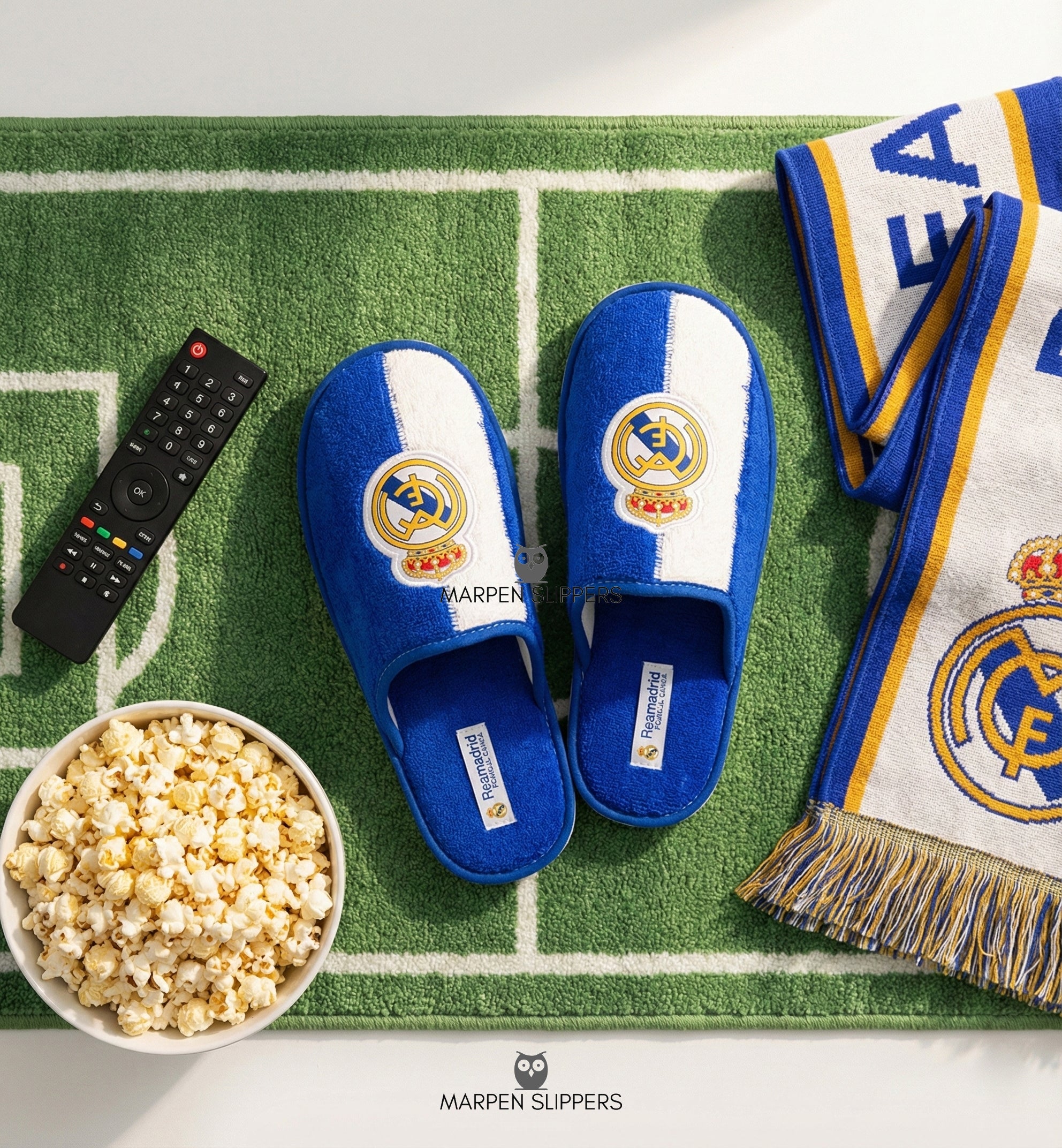 Zapatillas de casa oficiales del Real Madrid de Marpen, regalo para aficionados al fútbol